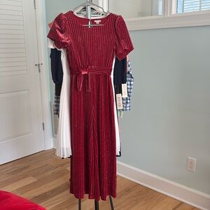 Habitual- Girls Red Romper With Silver Glitter